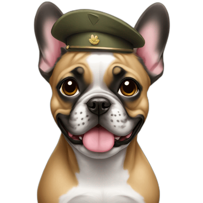 Frenchie dog military emoji