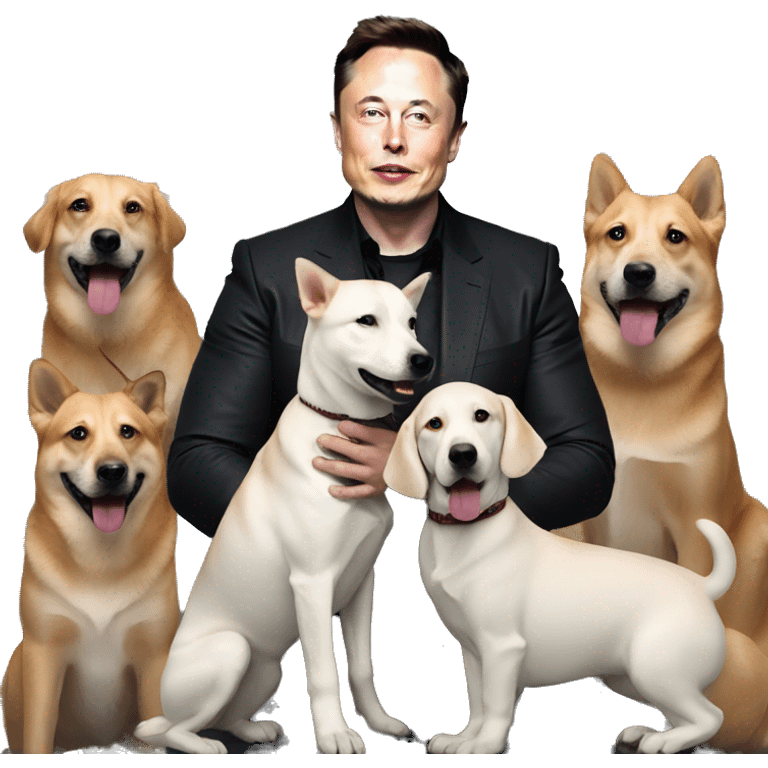 elon musk with dogs emoji