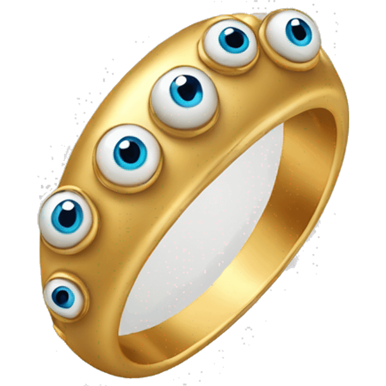 very thin gold ring studded with eyeballs emoji