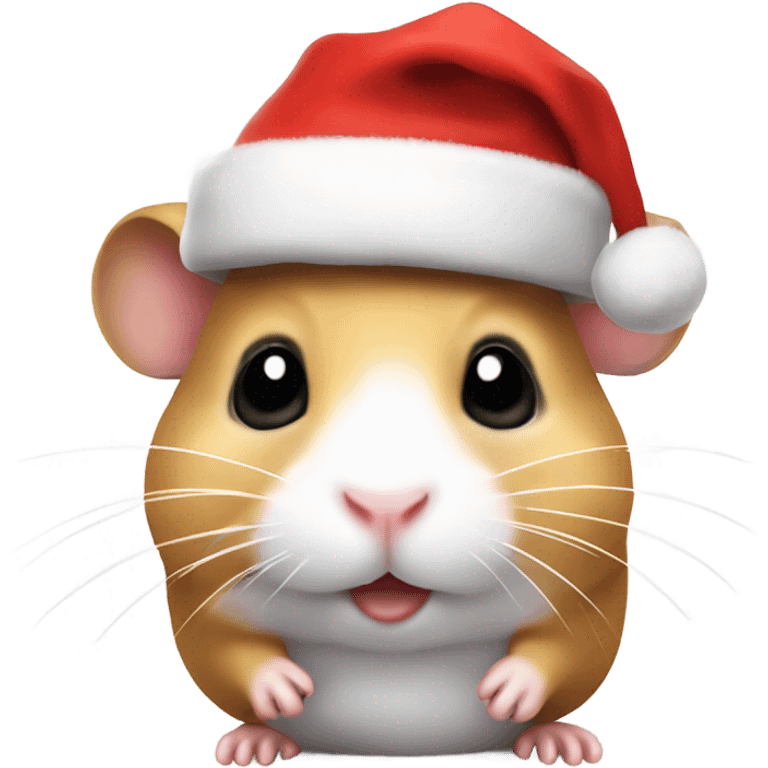 hamster with a christmas hat emoji