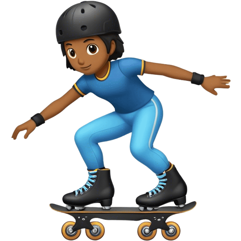 Black roller skater emoji