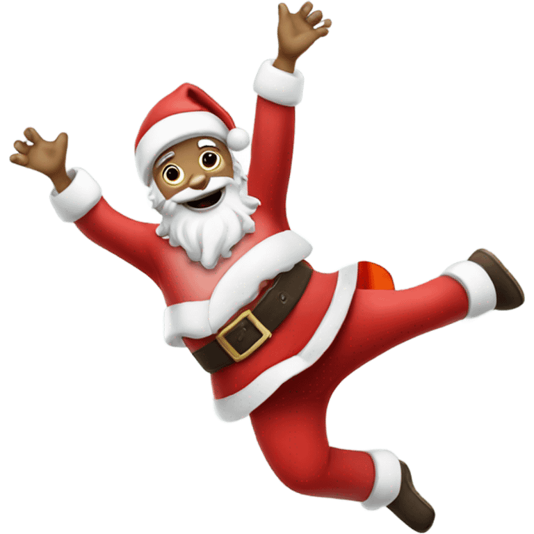 Santa doing a cartwheel emoji