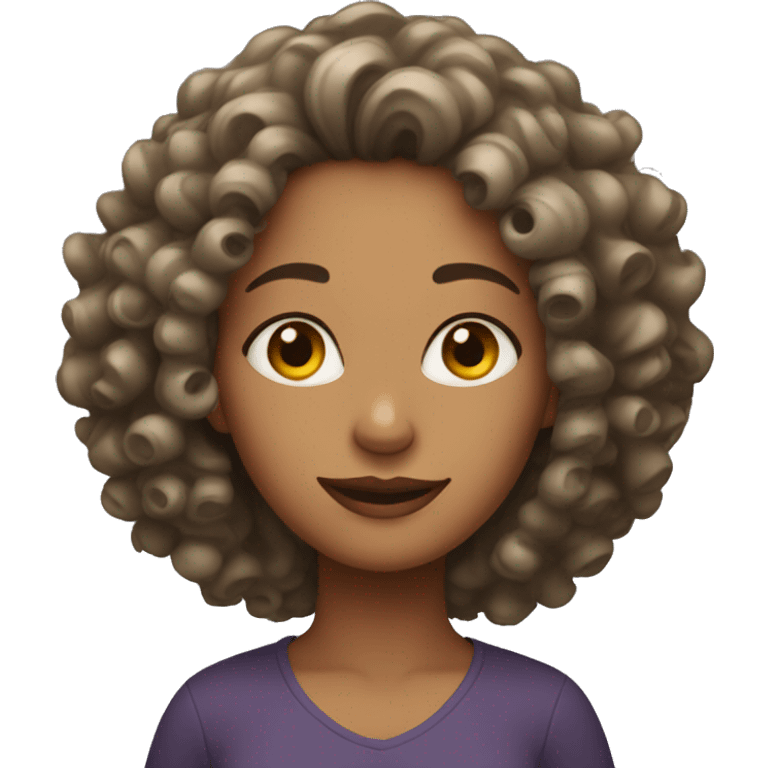 woman with curly hair emoji