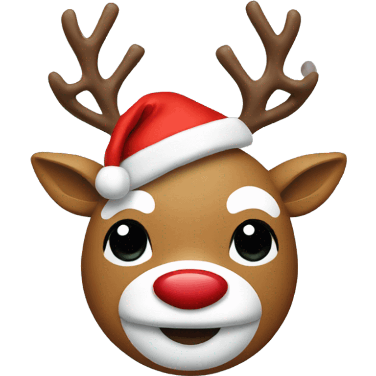 Rudolph with santa claus hat emoji