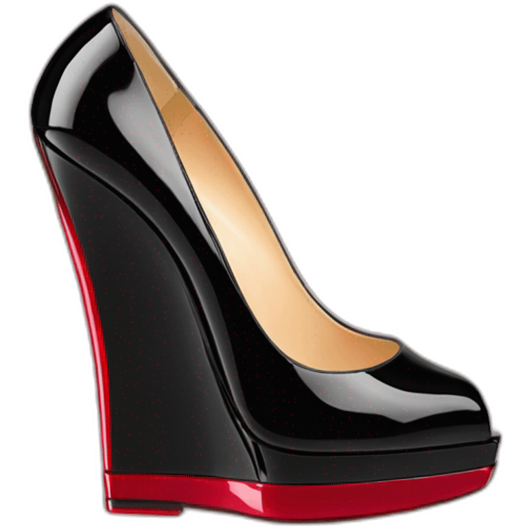 WEDGE heel LOUBOUTIN black PATENT emoji