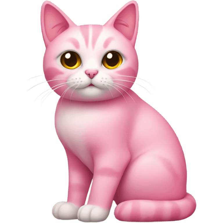 Pink cat sitting emoji