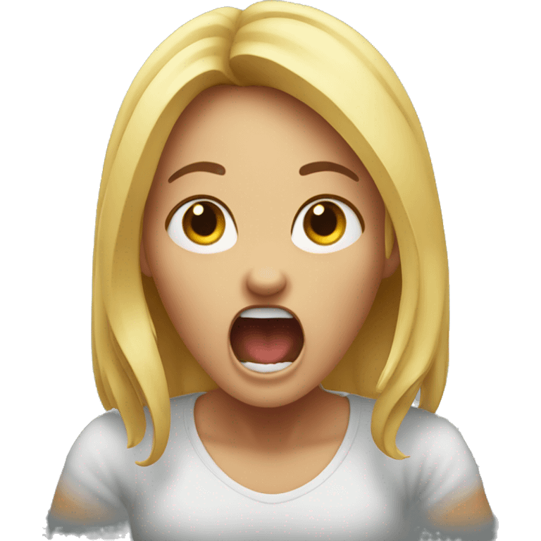 a girl screaming with her hands on her head out of anger emoji