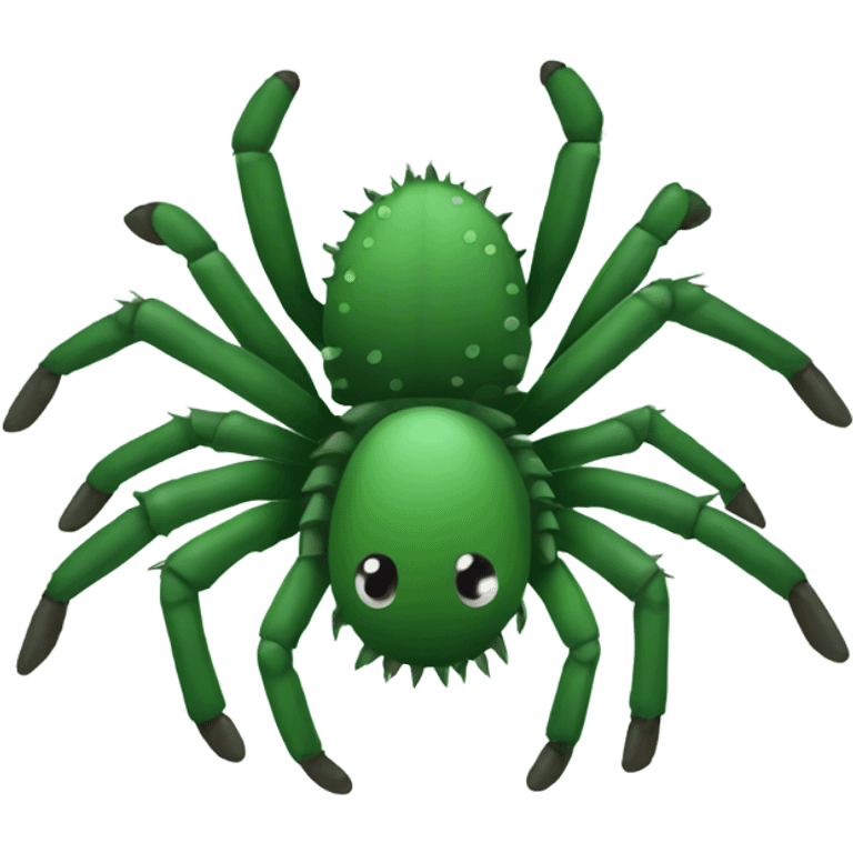 Green Tarantula with little small dark green spikes on its whole body emoji