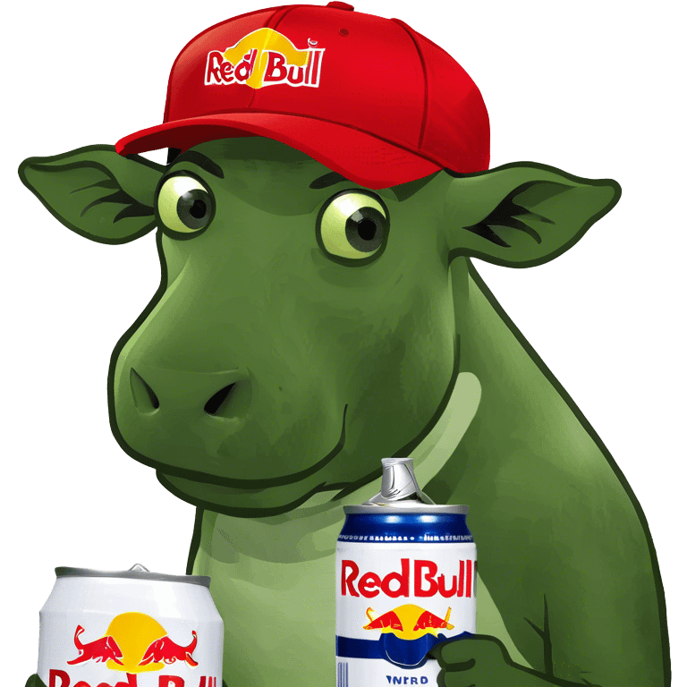 Cow drinking a redbull  emoji