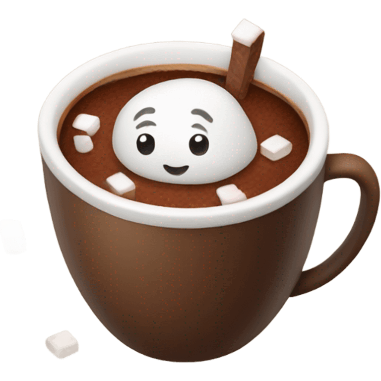 cocoa with marshmallow in cozy cup emoji