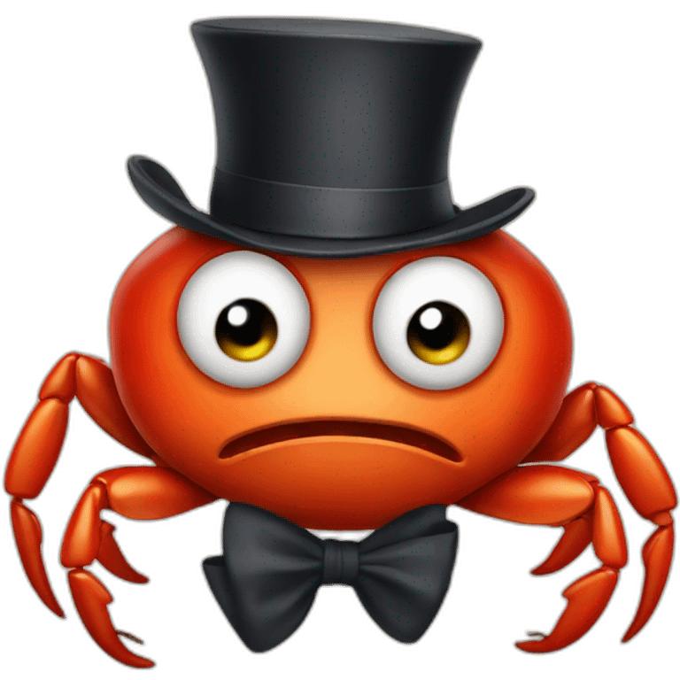 crab with tophat emoji