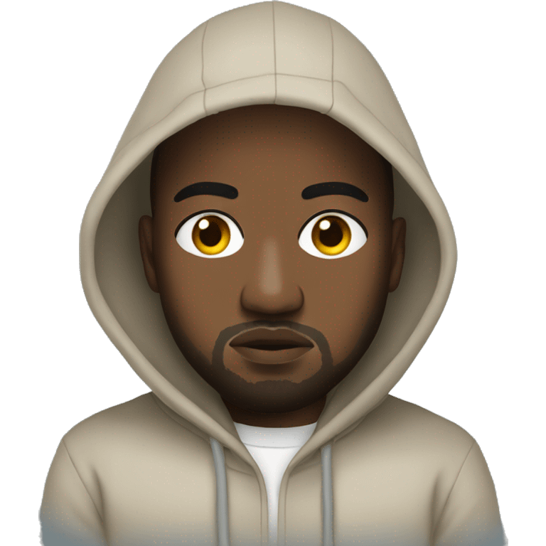 Kanye West with a hoodie emoji