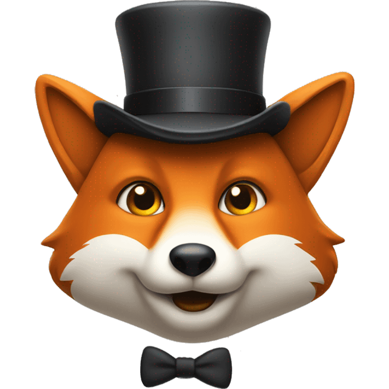 Original fox emoji wearing a bowler hat emoji