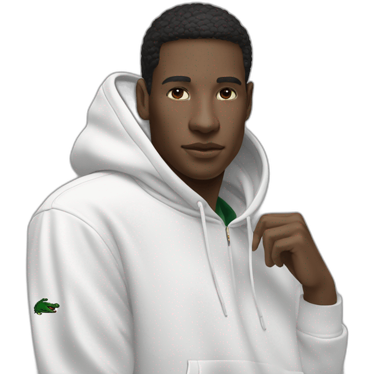 Lacoste tênis black friends with white lacoste hoodie emoji