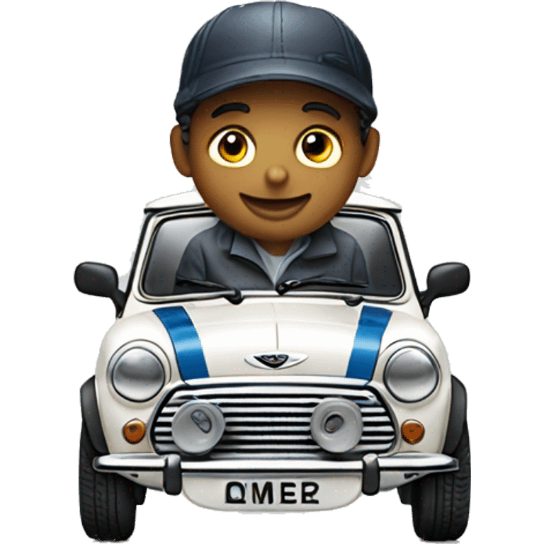 Electrician in a mini cooper emoji