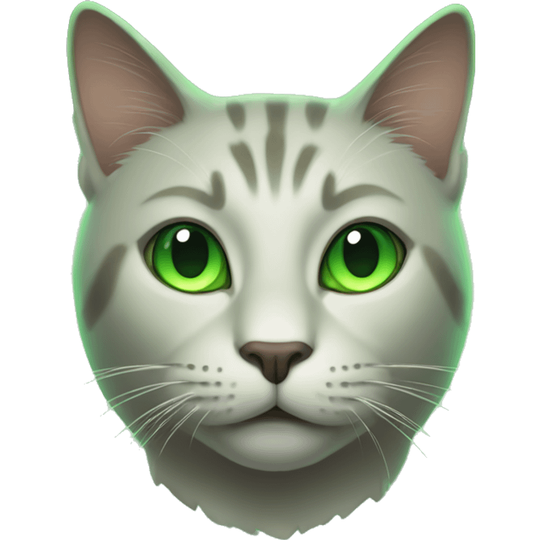 Cat with green lights emoji