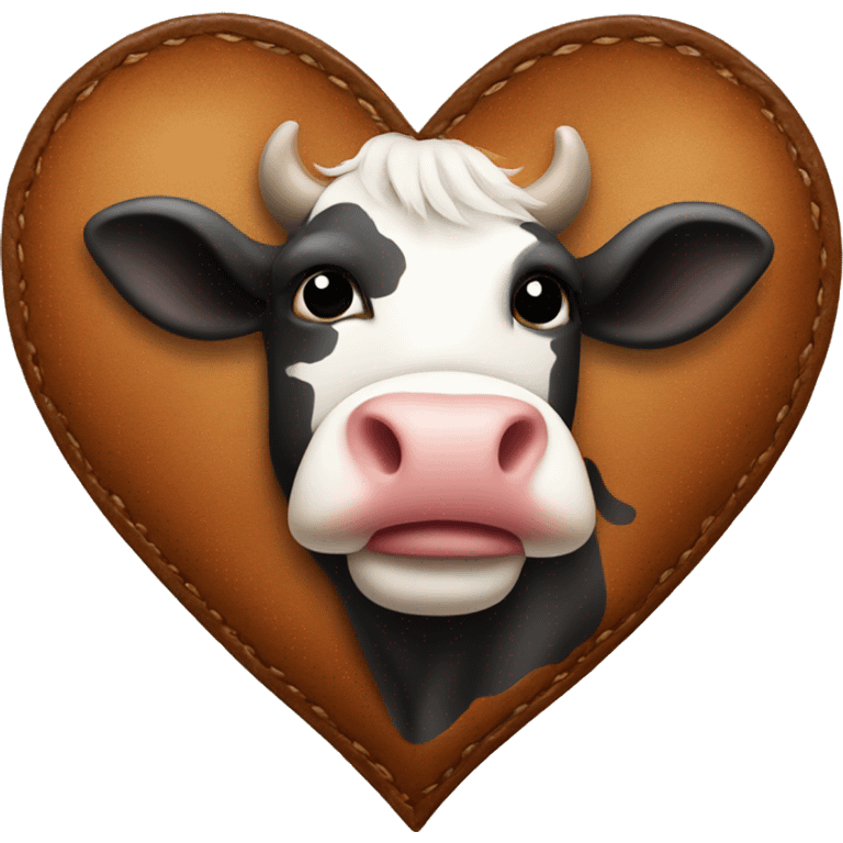 Heart with cow hide emoji