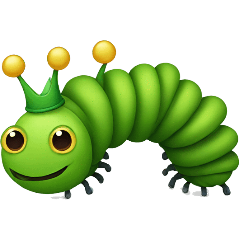 Caterpillar with a crown emoji