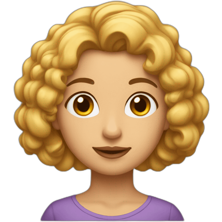 Una mujer de pelo rizado corto y morena emoji