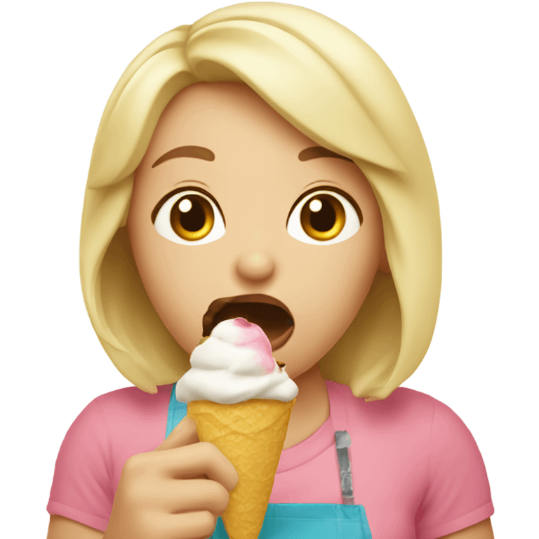 Rubia comiendo helado  emoji