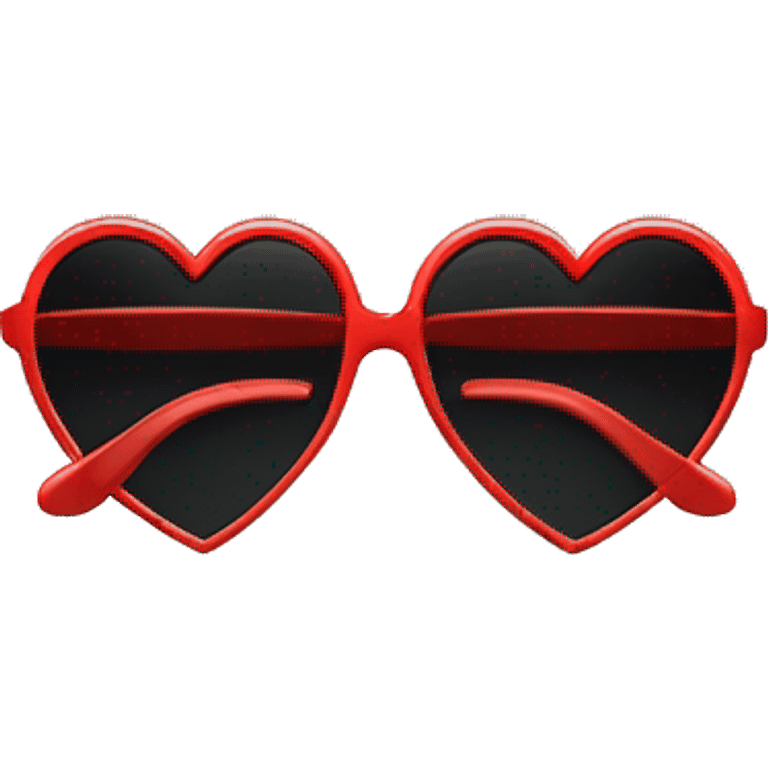 Red heart shaped glasses with black lenses  emoji