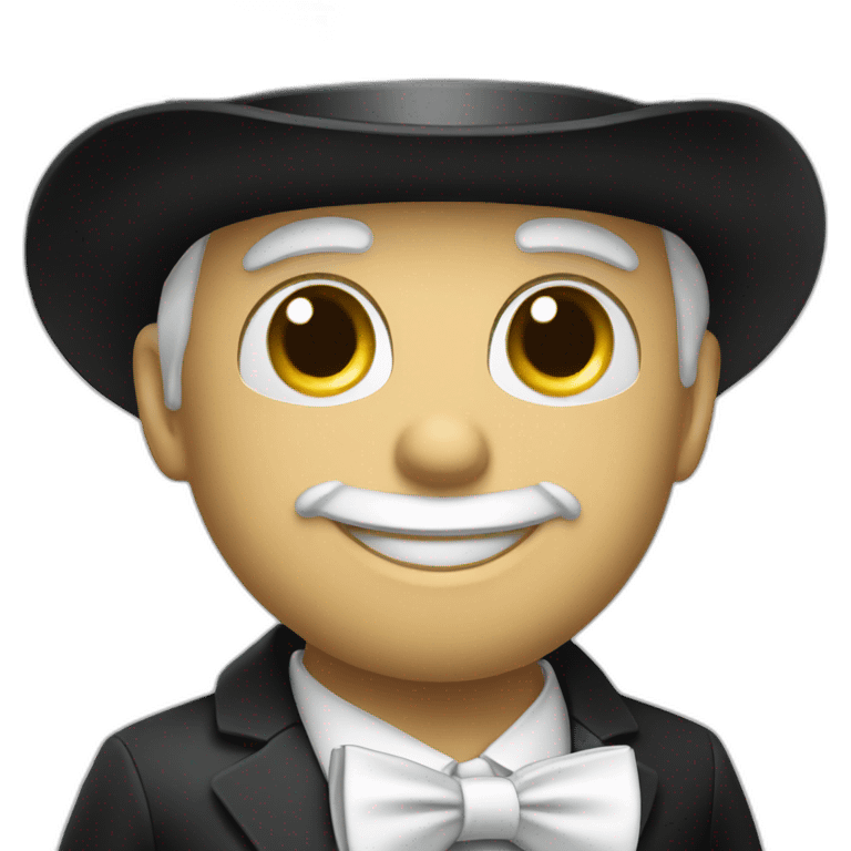 white bow tie, black suit and top hat, emoji