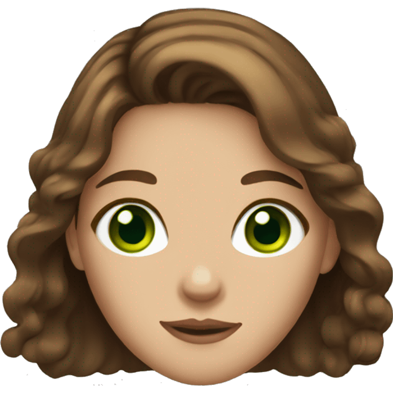 brown haired girl with green eyes and freckles emoji