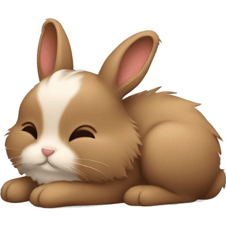 Fluffy sleeping bunny brown emoji