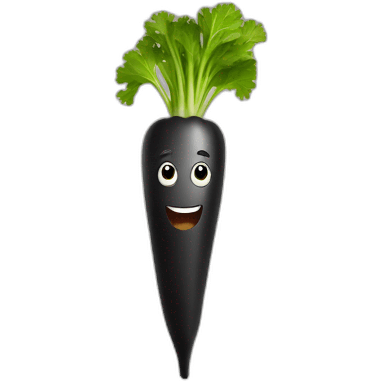 cheerful black carrot emoji