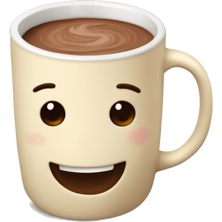 hot chocolate in a cream colored mug emoji