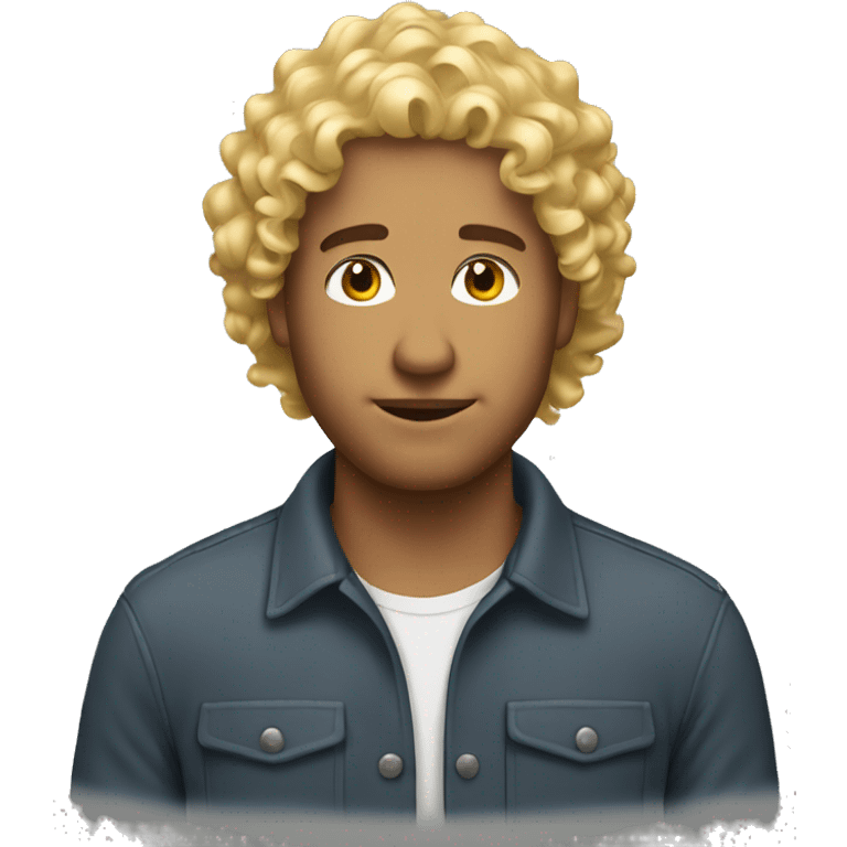 man curly hair blond emoji