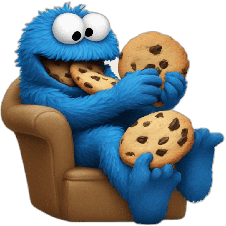 cookie monster devouring cookies emoji