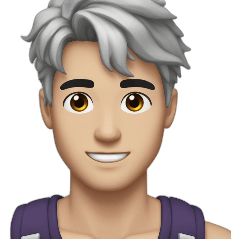 caucasian man 23 years old with dye white hair and brown eyes and brown eyebrow, black piercing in earlobe, black piercing in nose emoji