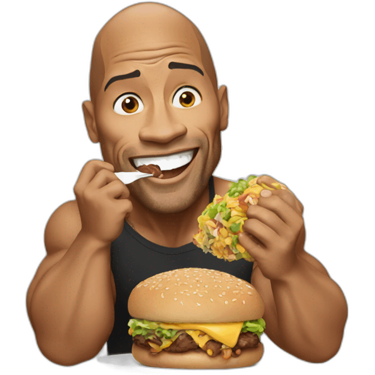 Dwayne Johnson eating emoji