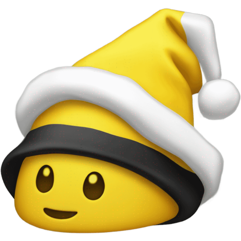 Yellow Black Santa hat emoji