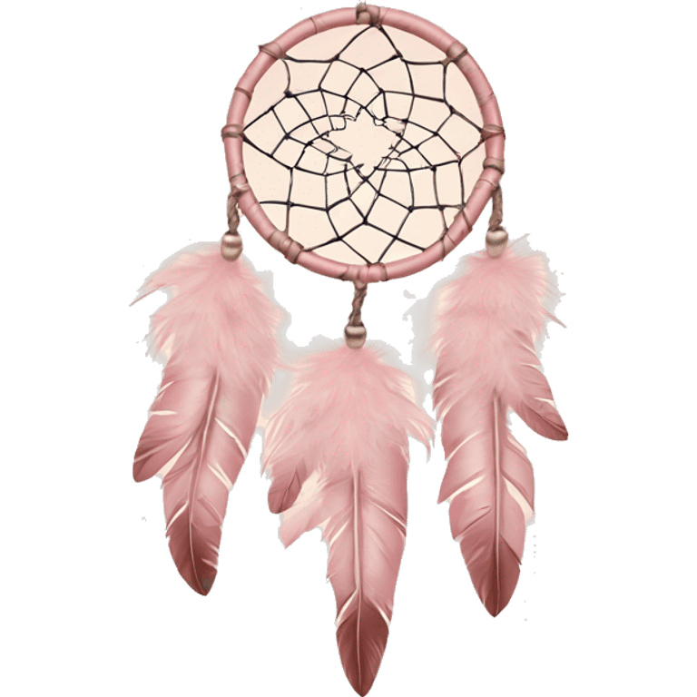 Blush pink dream catcher with feathers  emoji