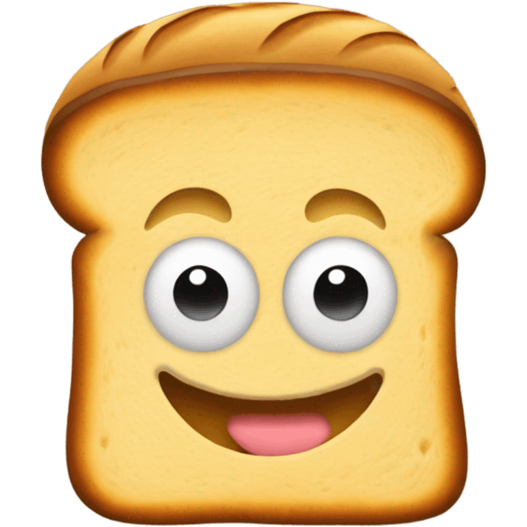 A bread with emoji eyes and a emoji smile emoji