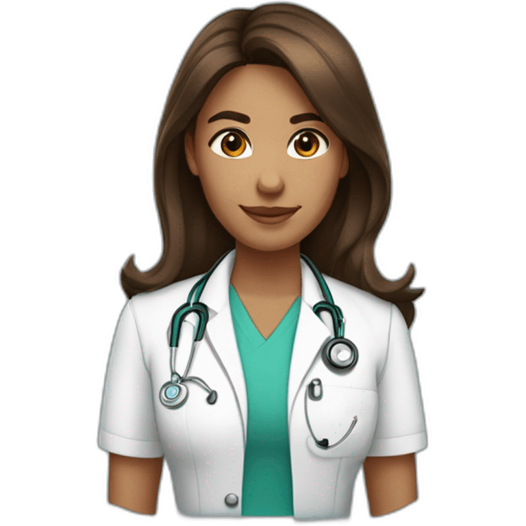 Infirmière 👩🏻‍⚕️ cheveux brun emoji