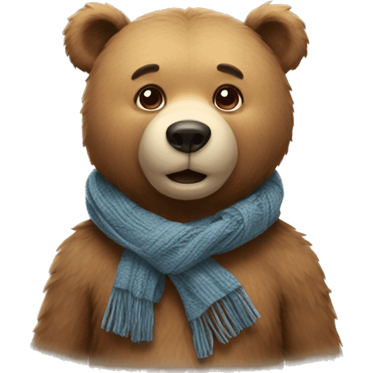 Bear with scarf emoji