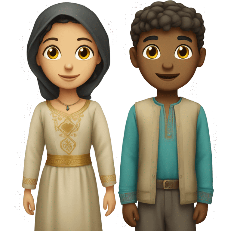 moroccan boy and italian girl emoji