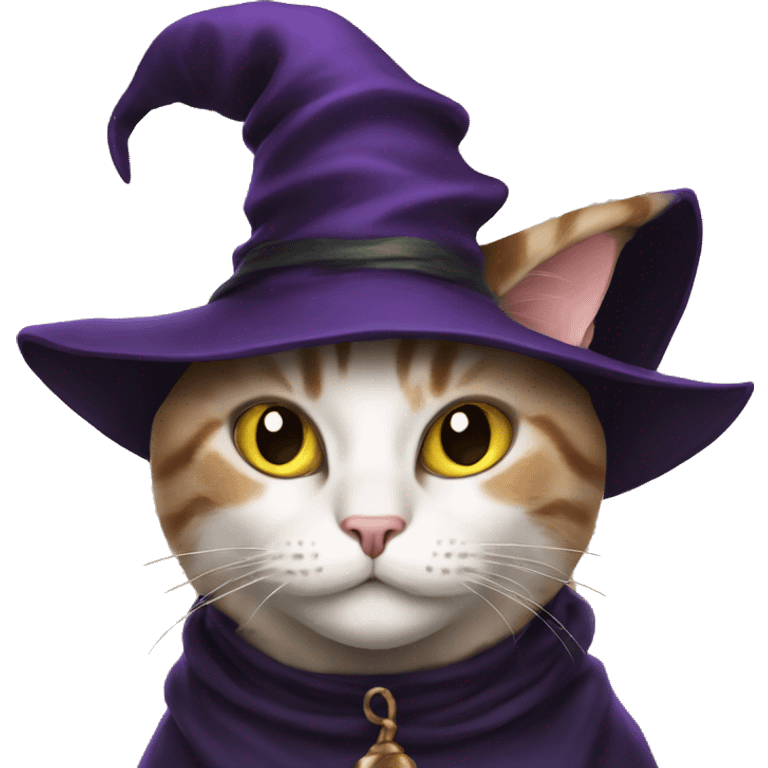 Cat in a witch hat emoji