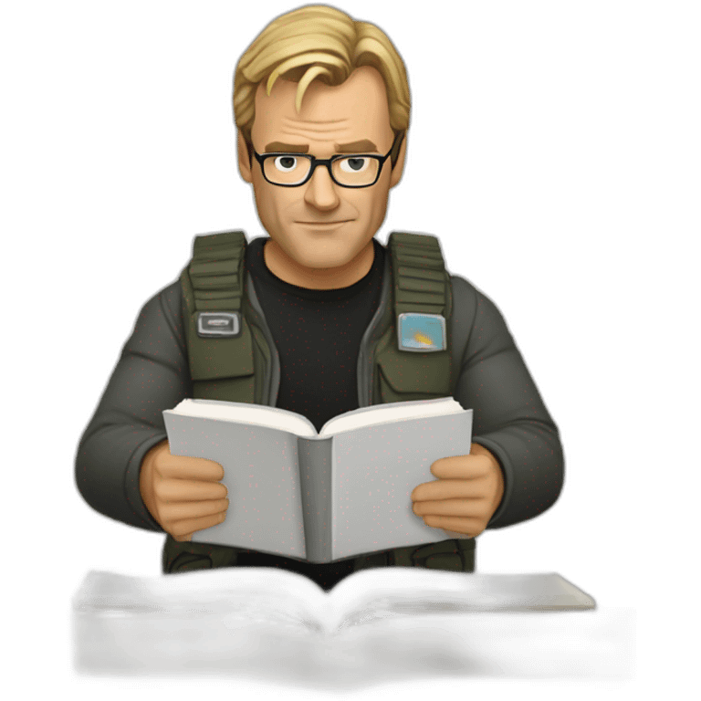 Daniel Jackson from Stargate reading a book emoji