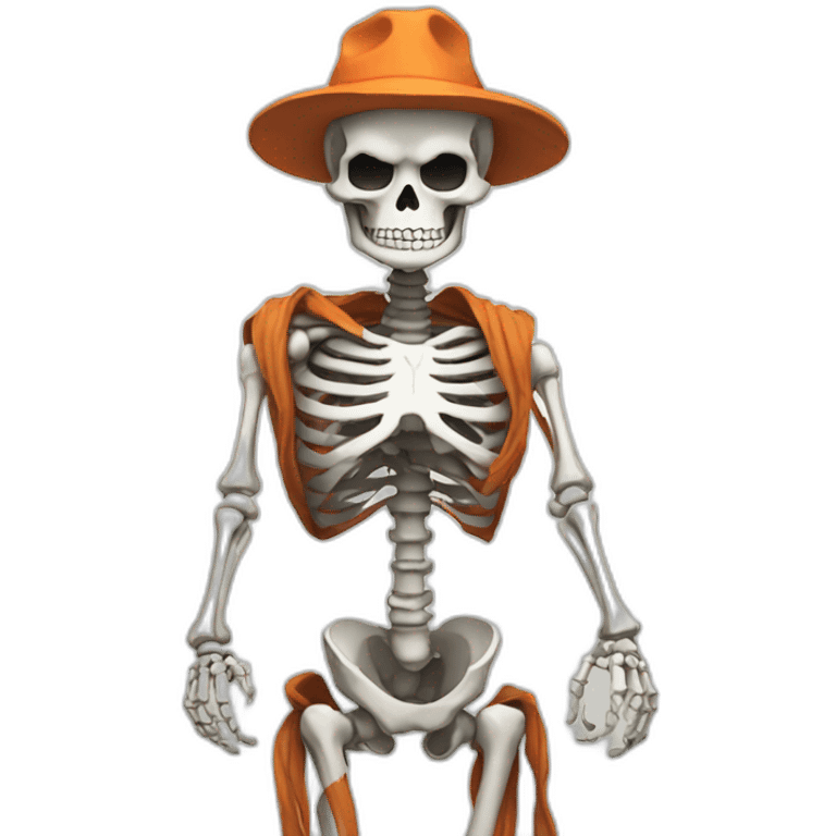 Skeleton posing like goku emoji