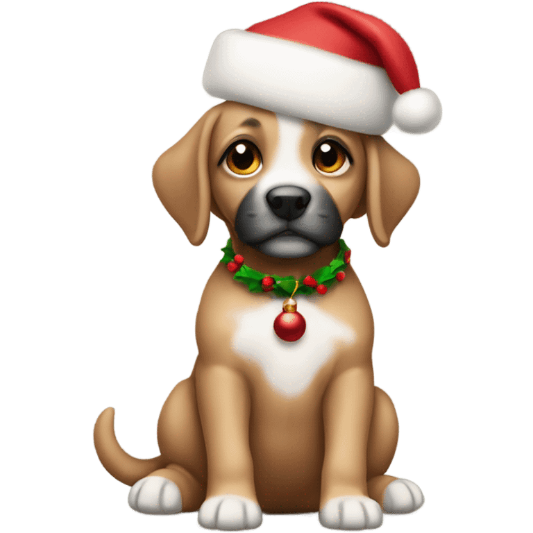 Christmas puppy emoji