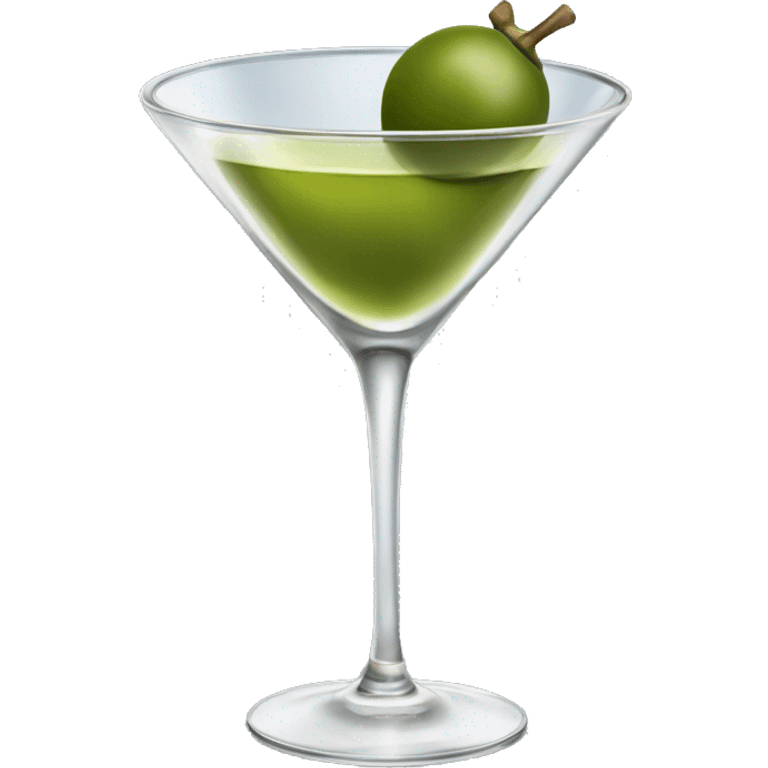 Martini cocktail with an olive inside emoji