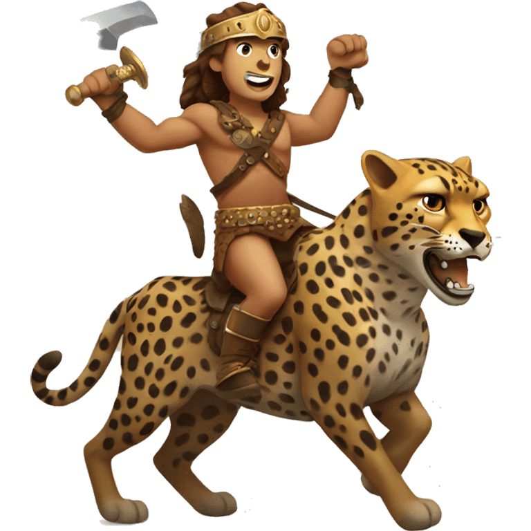 barbarian riding cheetah emoji