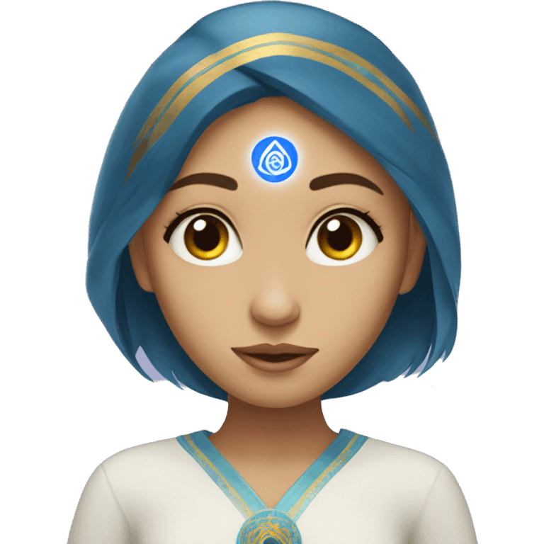 Kazakh girl with the third eye chakra emoji