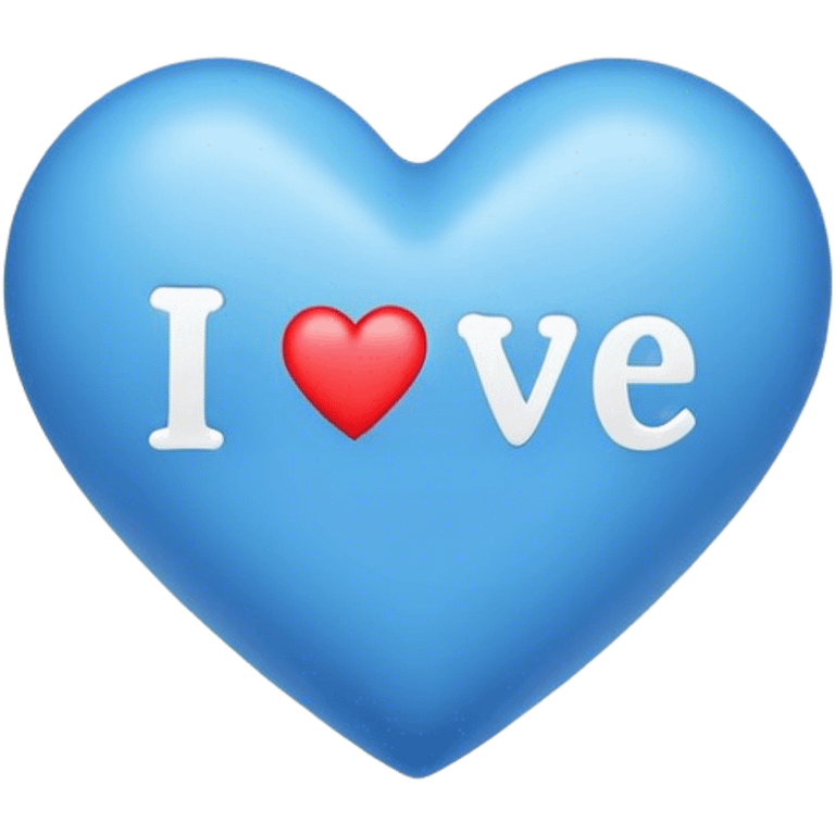 Blue heart with the words I Love You Ry in the middle  emoji