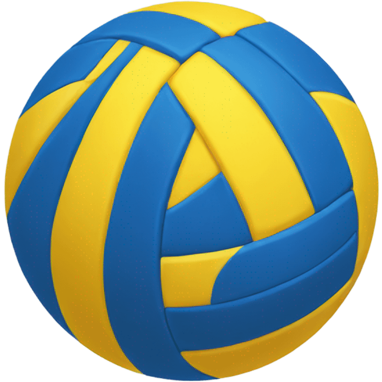 A yellow and blue volleyball emoji