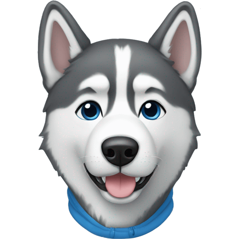 husky in a blue hoodie  emoji